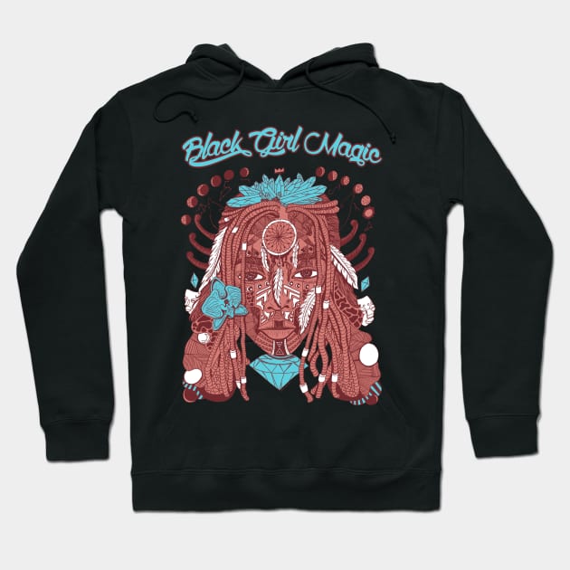 Coral Moonlit - Goddess of Dreams Black Girl Magic Hoodie by kenallouis